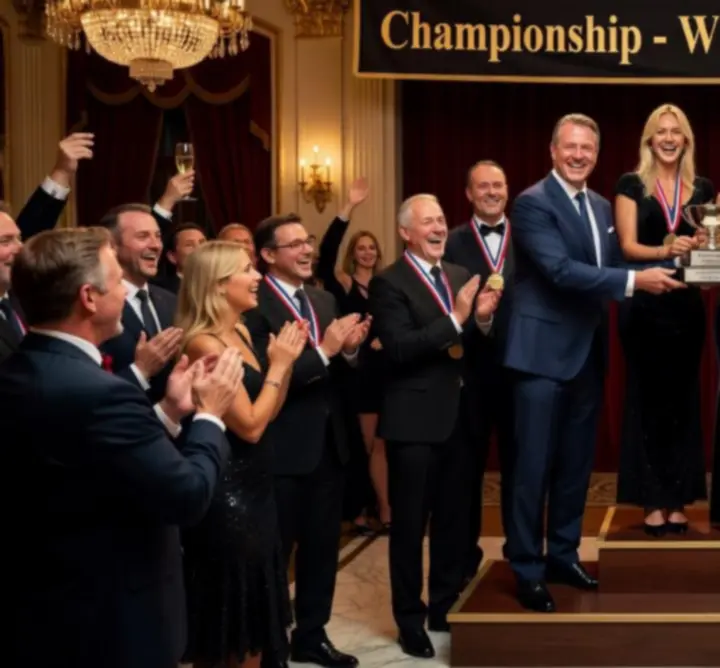 Winnaars op het podium tijdens een DELTA ARANA evenement