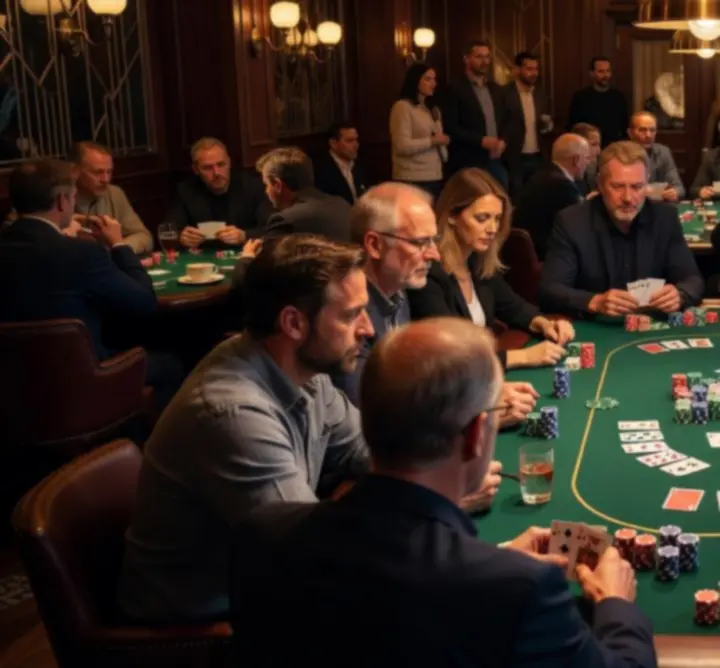 Live pokertoernooi bij DELTA ARANA met spelers rond een pokertafel